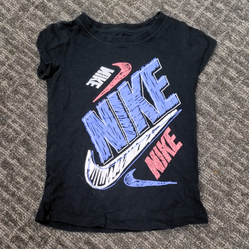 Nike Black and Blue Graphic Tee Short Sleeve
